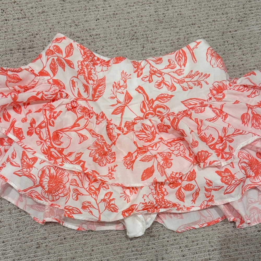 CAKE FOR DINNER orange/coral and white floral skirt 🧡🤍